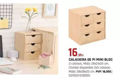 Oferta de Calaixera De Pi Mini Bloc por 16,95€ en Fes Més