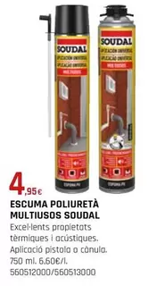 Oferta de Soudal - Escuma Poliureta Multiusos por 4,95€ en Fes Més