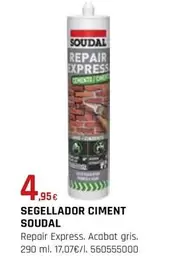 Oferta de Soudal - Segellador Ciment por 4,95€ en Fes Més
