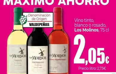 Oferta de Los Molinos - Vino Tinto Blanco O Rosado por 2,05€ en Unide Market