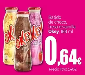 Oferta de Okey - Batido De Choco/ Fresa O Vainilla por 0,64€ en Unide Market