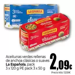 Oferta de La Española - Aceitunas Verdes Rellenas De Anchoa Clasicas O Suaves por 2,09€ en Unide Market