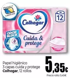 Oferta de Colhogar - Papel Higiénico 3 Capas Cuida Y Protege por 5,35€ en Unide Market