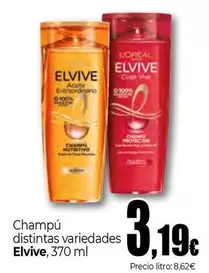 Oferta de L'Oréal - Champú Distintas Variedades Elvive por 3,19€ en Unide Market