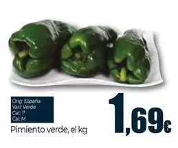 Oferta de España - Pimiento verde por 1,69€ en Unide Supermercados