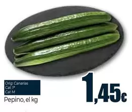 Oferta de Pepino por 1,45€ en Unide Supermercados