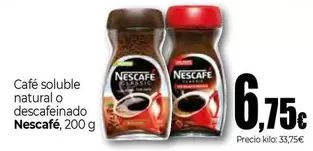 Oferta de Nescafé - Café Soluble Natural O Descafeinado por 6,75€ en Unide Supermercados