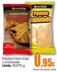 Oferta de Unide - Patatas Fritas Chips U Onduladas por 0,95€ en Unide Supermercados