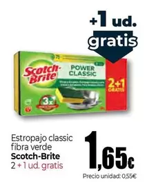 Oferta de Scotch Brite - Estropajo Classic Fibra Verde por 1,65€ en Unide Supermercados
