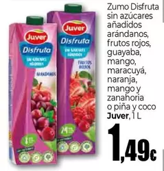 Oferta de Juver - Zumo Disfruta Sin Azucares Anadidos Arandanos por 1,49€ en Unide Supermercados