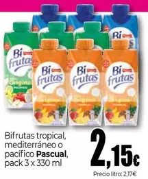 Oferta de Pascual - Bifrutas Tropical, Mediterráneo O Pacífico por 2,15€ en Unide Supermercados