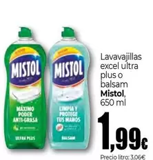 Oferta de Mistol - Lavavajillas Excel Ultra Plus O Balsam por 1,99€ en Unide Supermercados