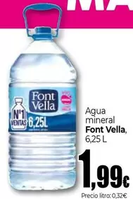 Oferta de Font Vella - Agua Mineral por 1,99€ en Unide Supermercados