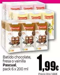 Oferta de Pascual - Batido Chocolate, Fresa O Vainilla por 1,99€ en Unide Supermercados