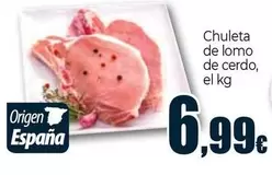 Oferta de Chuleta De Lomo De Cerdo por 6,99€ en Unide Supermercados