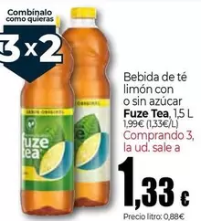 Oferta de Fuze Tea - Bebida De Te Limon Con O Sin Azucar por 1,99€ en Unide Market