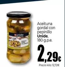 Oferta de Unide - Aceituna Gordal Con Pepinillo por 2,29€ en Unide Market