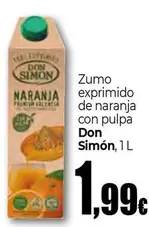 Oferta de Don Simón - Zumo Exprimido De Naranja Con Pulpa por 1,99€ en Unide Market