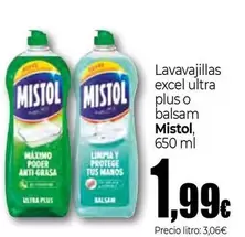 Oferta de Mistol - Lavavajillas Excel Ultra Plus O Balsam por 1,99€ en Unide Market