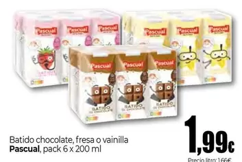 Oferta de Pascual - Batido Chocolate, Fresa O Vainilla por 1,99€ en Unide Market