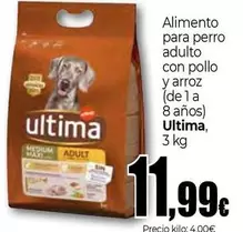 Oferta de Última - Alimento Para Perro Adulto Con Pollo Y Arroz por 11,99€ en Unide Market