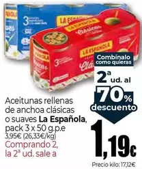 Oferta de La Española - Aceitunas Rellenas De Anchoa Clasicas O Suaves por 3,95€ en Unide Market