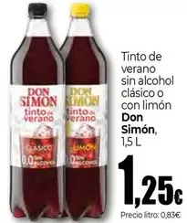Oferta de Don Simón - Tinto De Verano Sin Alcohol Clasico O Con Limon por 1,25€ en Unide Market