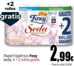 Oferta de Foxy - Papel Higiénico Seda, 4 + 2 Rollos Gratis por 2,99€ en Unide Market