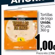 Oferta de Unide - Tortillas De Trigo por 1€ en UNIDE Alimentación