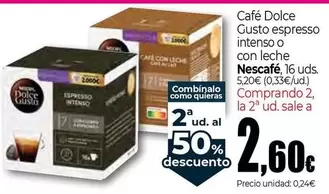 Oferta de Nescafé - Cafe Dolce Gusto Espresso Intenso O Con Leche por 5,2€ en UNIDE Alimentación