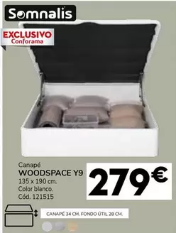 Oferta de Somnalis - Canapé Woodspace Y9 por 279€ en Conforama