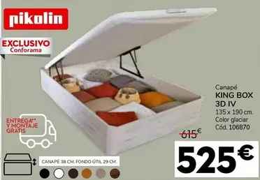 Oferta de Pikolin - Canapé King Box 3D IV por 525€ en Conforama