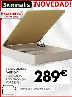Oferta de Somnalis - Canapé Abatible Windy por 289€ en Conforama