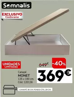 Oferta de Somnalis - Canapé Monet por 369€ en Conforama