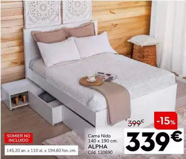 Oferta de Cama Nido 140 X 190 Cm. Alpha por 339€ en Conforama