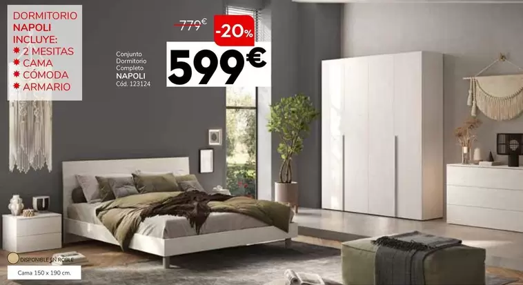 Oferta de Conjunto Dormitorio Completo Napoli por 599€ en Conforama