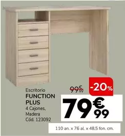 Oferta de Escritorio Function Plus 4 Cajones por 79,99€ en Conforama