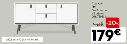 Oferta de Aparador Ry Con 2 Puertas Y 2 Cajones por 179€ en Conforama
