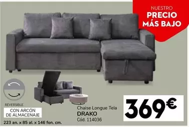 Oferta de Chaise Longue Tela Drako por 369€ en Conforama