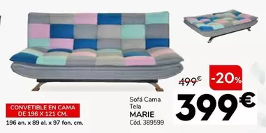 Oferta de Sofá Cama Tela Marie por 399€ en Conforama