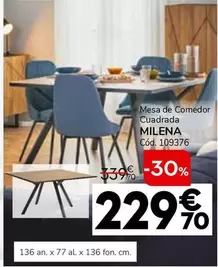 Oferta de Mesa De Comedor Cuadrada Milena por 229,7€ en Conforama
