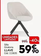 Oferta de Silla Giratoria Llave por 59,9€ en Conforama