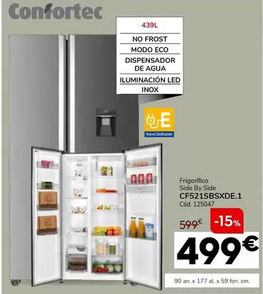 Oferta de Frigorifico Side By Side CF521SBSXEDE.1 por 499€ en Conforama