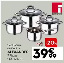 Oferta de Bergner - Set Batería De Cocina Alexander por 39,99€ en Conforama
