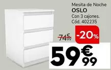 Oferta de Mesita De Noche Oslo Con 3 Cajones por 59,99€ en Conforama