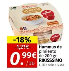 Oferta de Rikisssimo - Hummus De Pimiento por 0,99€ en Maskom Supermercados