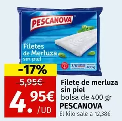 Oferta de Pescanova - Filete De Merluza Sin Piel por 4,95€ en Maskom Supermercados