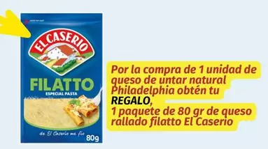 Oferta de Philadelphia - 1 Paquete De 80 Gr De Queso Rallado Filatto en Maskom Supermercados