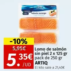 Oferta de Artiq - Lomo De Salmon Sin Piel por 5,35€ en Maskom Supermercados