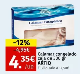 Oferta de Artiq - Calamar Congelado Caja por 4,35€ en Maskom Supermercados